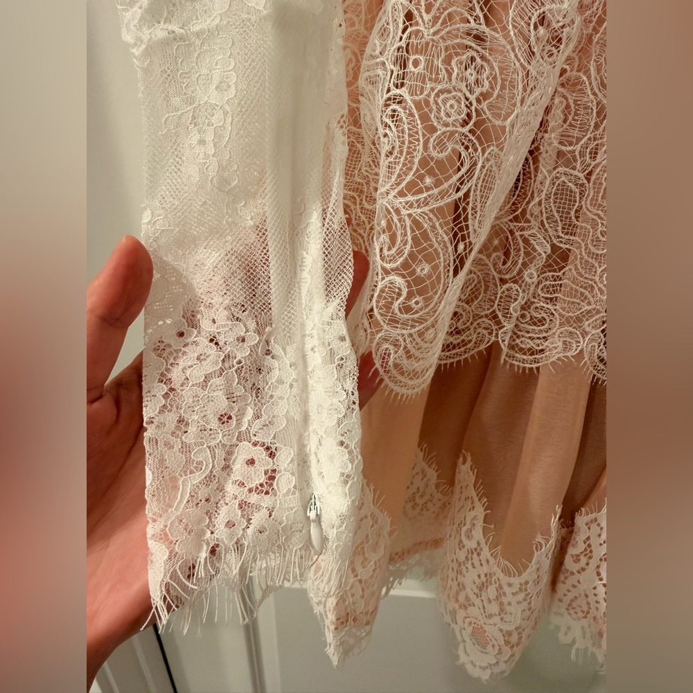 NWOT BRONX AND BANCO Daphne Ivory blush Long Sleeve Mini Dress - Picture 11 of 16